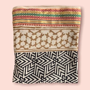 Hand Block Print Cotton Sarong, Indian Pareo, Boho Beach Wrap, Jaipur Print, Natural Dye