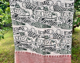 Hand Block Printed Beach Sarong for Women beach scarves in cotton Beach Wrap Pareo Beach Swim wear gift for her Beach Cover Ups Indian lungi