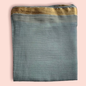 Dark Gray colour Beautiful Cotton silk Border Sarong/Pareo/Shawl/Dupatta/Scarf/Beach wrap