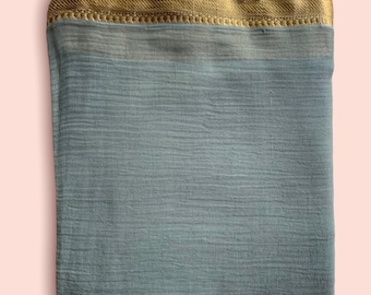 Dark Gray colour Beautiful Cotton silk Border Sarong/Pareo/Shawl/Dupatta/Scarf/Beach wrap