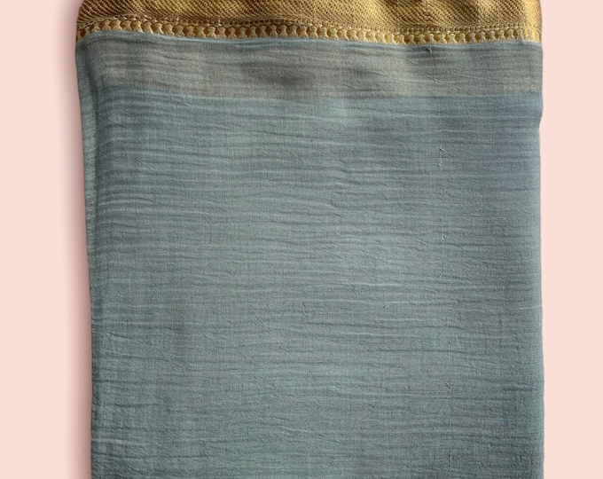 Dark Gray colour Beautiful Cotton silk Border Sarong/Pareo/Shawl/Dupatta/Scarf/Beach wrap