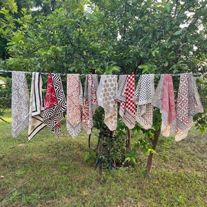 Set of 10 Indian cotton Bandana Scarf,Foulard,Neckerchief,Necktie Face Mask,Hijab,Hand Made Gift for Mom,Dad,Wife,Husband,Gf,Bf