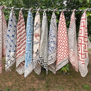 Set of 10 Indian cotton Bandana Scarf,Foulard,Neckerchief,Necktie Face Mask,Hijab,Hand Made Gift for Mom,Dad,Wife,Husband,Gf,Bf