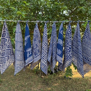 Set von 10 indischen Baumwolle Bandana Schal, Foulard, Halstuch, Krawatte Gesichtsmaske, Hijab, handgemachtes Geschenk für Mama, Papa, Frau, Ehemann, Gf, Bf