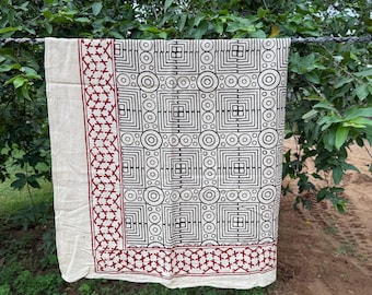 Linen Hand Block Printed  Square Scarf,Hijab for Women, linen head scarf gift,Women face cover,Hijab Head cover,Hand made Head cover