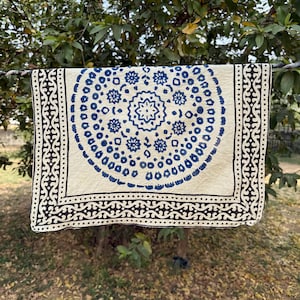 Hand Block print Organic Indian cotton Bandana,Foulard,Neckerchief,Necktie Face Mask,Hijab,Hand Made Gift for Mom,Dad,Wife,Husband