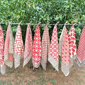 Set of 10 Indian cotton Bandana Scarf,Foulard,Neckerchief,Necktie Face Mask,Hijab,Hand Made Gift for Mom,Dad,Wife,Husband,Gf,Bf