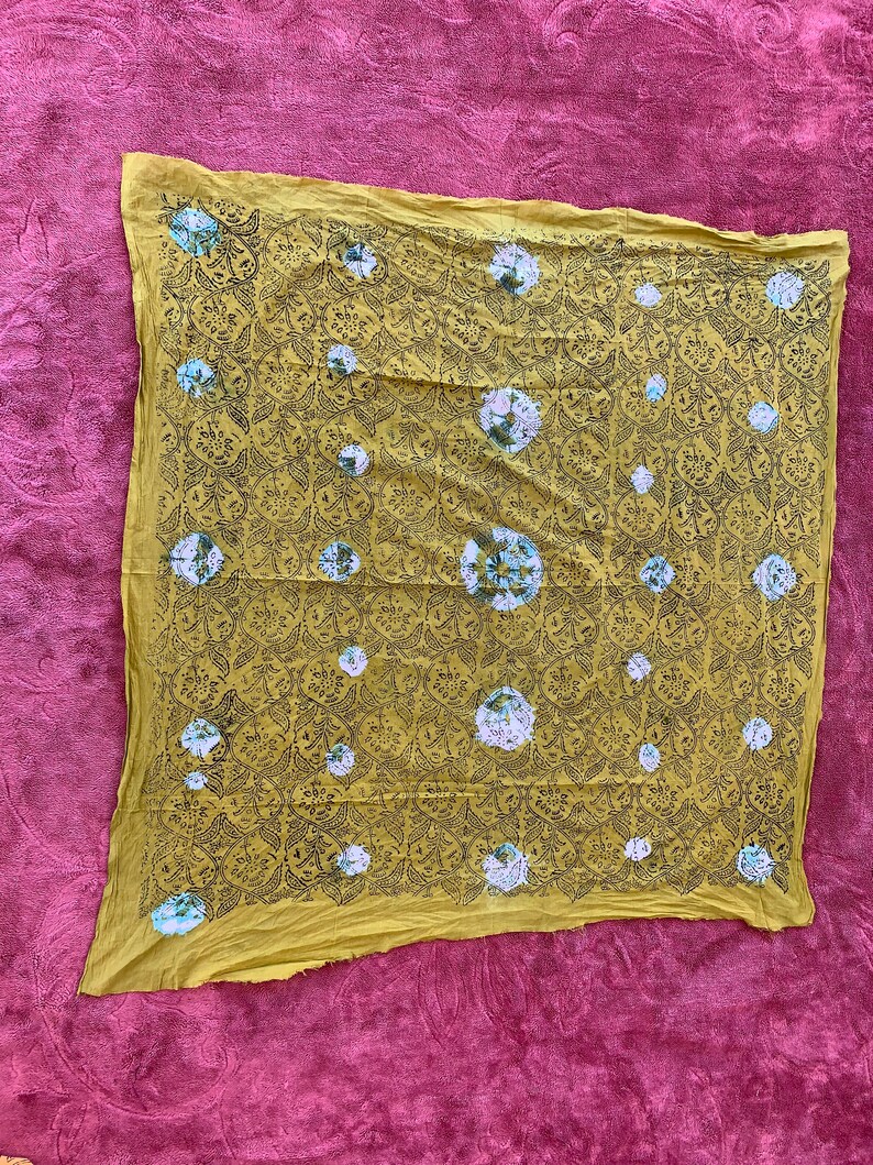 Neck tie 44*44 inch Hand Printed Pure Cotton Small Square Scarf For Women Neckerchief Cotton Bandana Gift for MenWomen Foulard