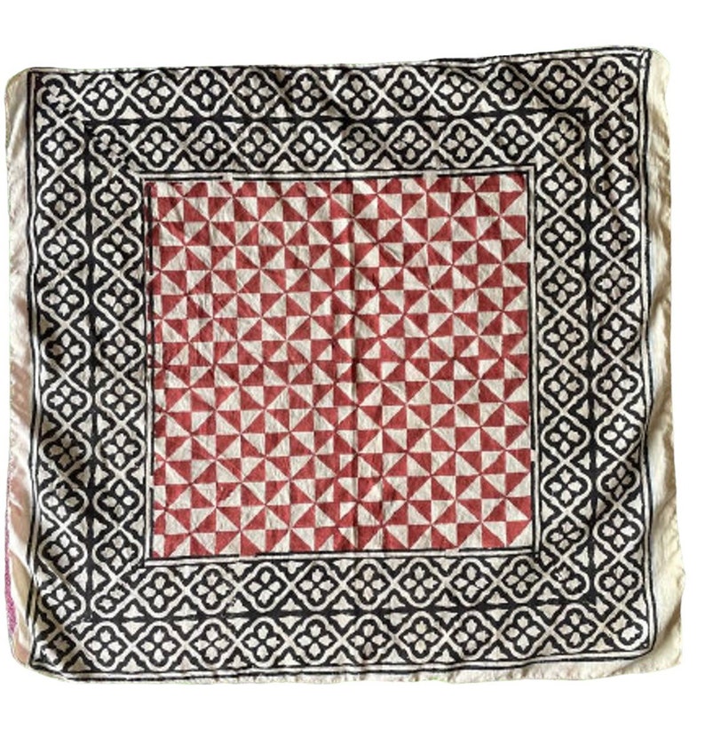Hand-Block-Print Bio-Baumwolle Bandana: Indisches Halstuch Bild 1