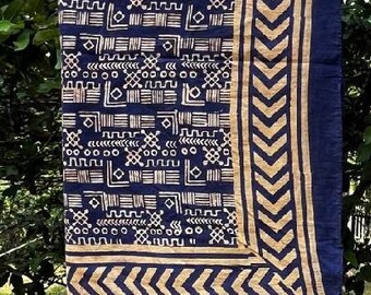 Hand Block Print Cotton Bandana, Boho Head Scarf, Handmade Indian Bandana, Unisex Neckerchief, Festival Hair Scarf