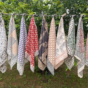 Set of 10 Indian cotton Bandana Scarf,Foulard,Neckerchief,Necktie Face Mask,Hijab,Hand Made Gift for Mom,Dad,Wife,Husband,Gf,Bf