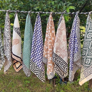 Set of 10 Indian cotton Bandana Scarf,Foulard,Neckerchief,Necktie Face Mask,Hijab,Hand Made Gift for Mom,Dad,Wife,Husband,Gf,Bf