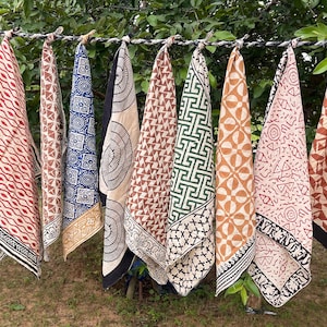 Set of 10 Indian cotton Bandana Scarf,Foulard,Neckerchief,Necktie Face Mask,Hijab,Hand Made Gift for Mom,Dad,Wife,Husband,Gf,Bf