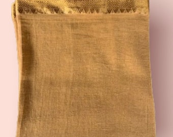 Golden Colour Beautiful Cotton silk Border Sarong/Pareo/Shawl/Dupatta/Scarf/Beach wrap