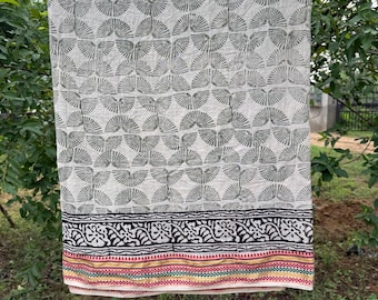 Hand Block Print Cotton Sarong, Beach Cover Up, Indian Pareo, Boho Beach Wrap, Handmade Cotton Sarong