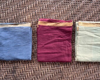 Set of 3 Colours (Maroon+slaty+cardmom) Silk Border Sarong/Pareo/Shawl/Dupatta/Scarf/Beach wrap