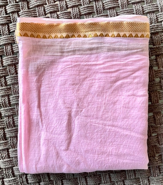 Buy Light Pink Colour Beautiful Cotton Silk Border Sarong/pareo