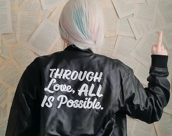Through Love, All Is Possible. Crescent City - Faux Leather Bomber Jacket - Sarah J Maas