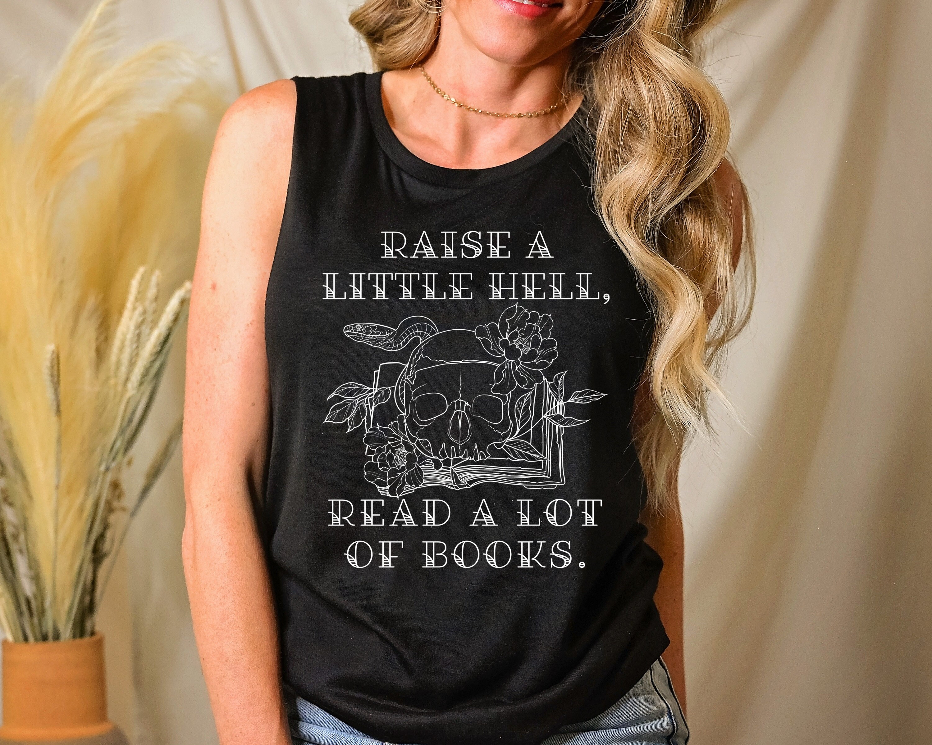 Raise a Little Hell Read a Lot of Books Women's Flowy - Etsy Finland