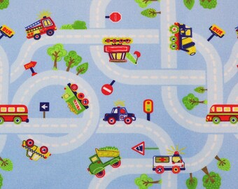 Car Print Fabric | Etsy UK