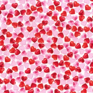 100% Cotton Hearts Red/Pink