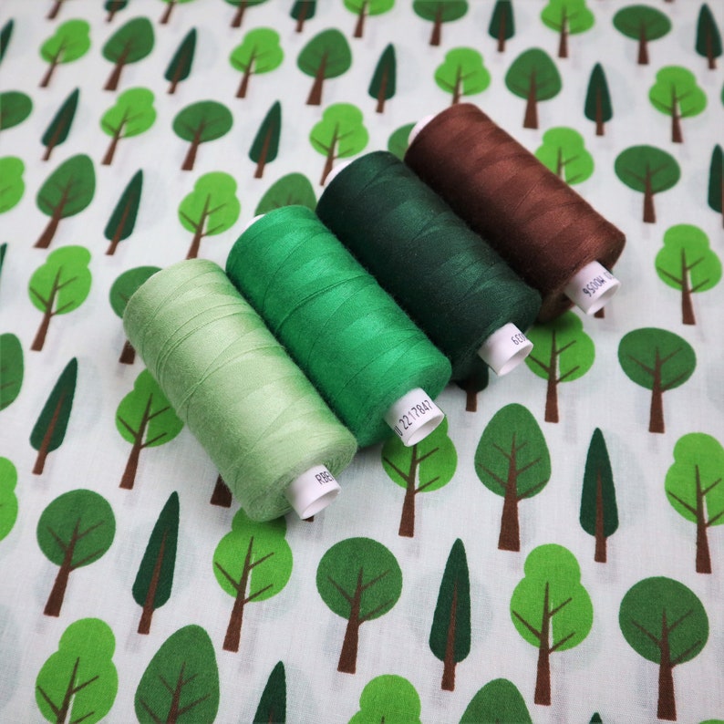 Polycotton Fabric in Tree Print