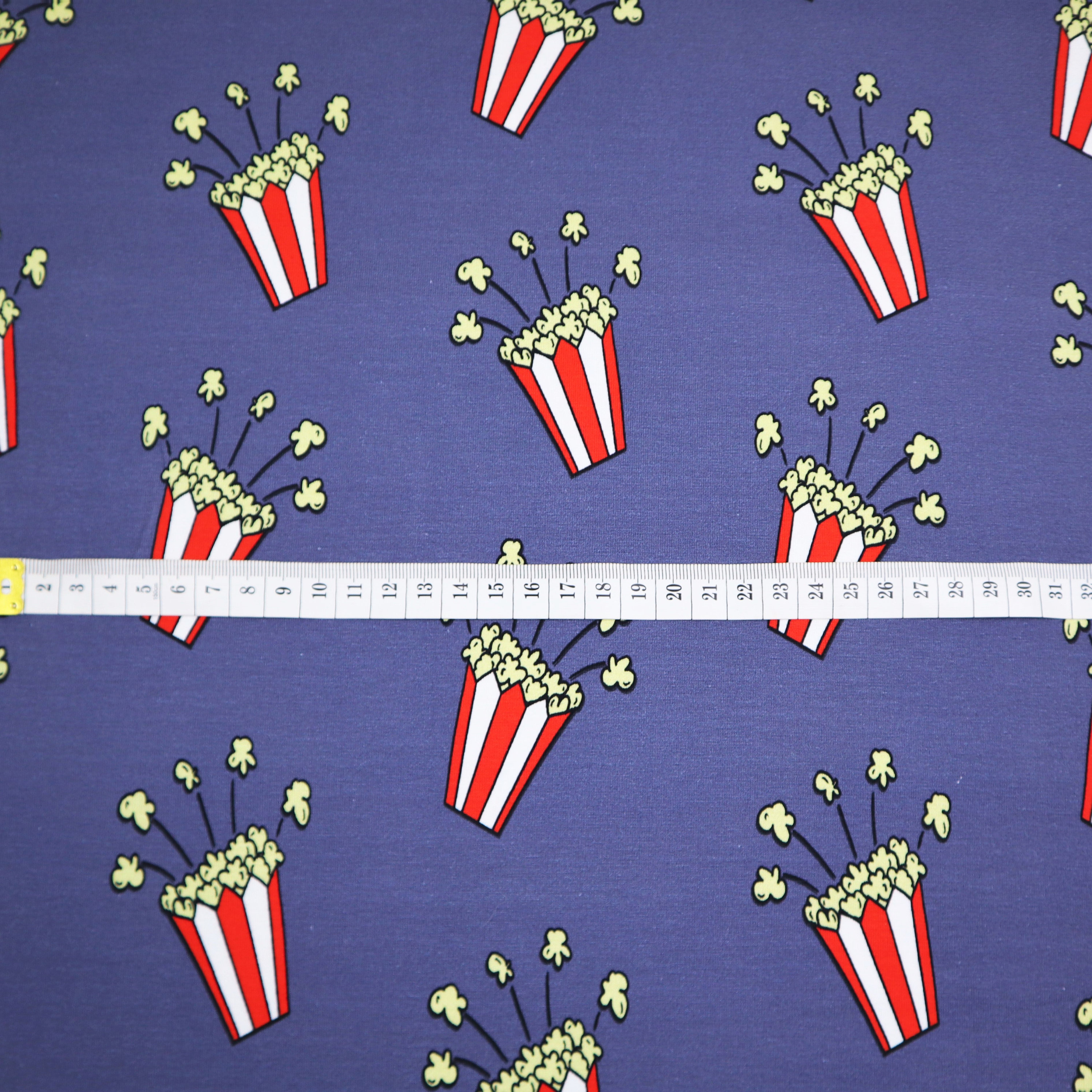 Organic Cotton Jersey Fabric in Popcorn Print Etsy UK
