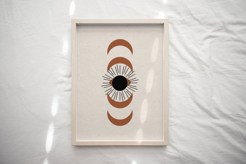Abstract Art Earthy Art Downloadable Printable Art Desert Sun /& Moon Art Print Burnt Orange Boho Wall Art Neutral Tones Modern Art