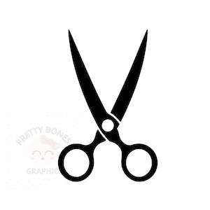以下が含まれることがあります： 閉じた刃を持つはさみの黒いシルエットです。