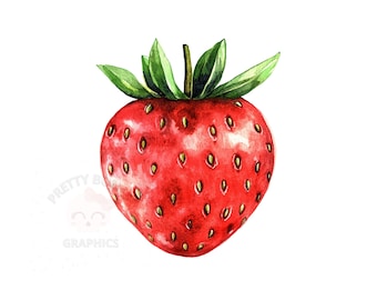 Clipart di fragole, file PNG con download immediato, design digitale per l'artigianato, arte stampabile, clipart di frutta