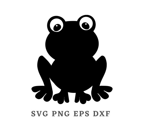 Frog Silhouette Cute Frog SVG PNG Dxf Eps Clipart Instant - Etsy India