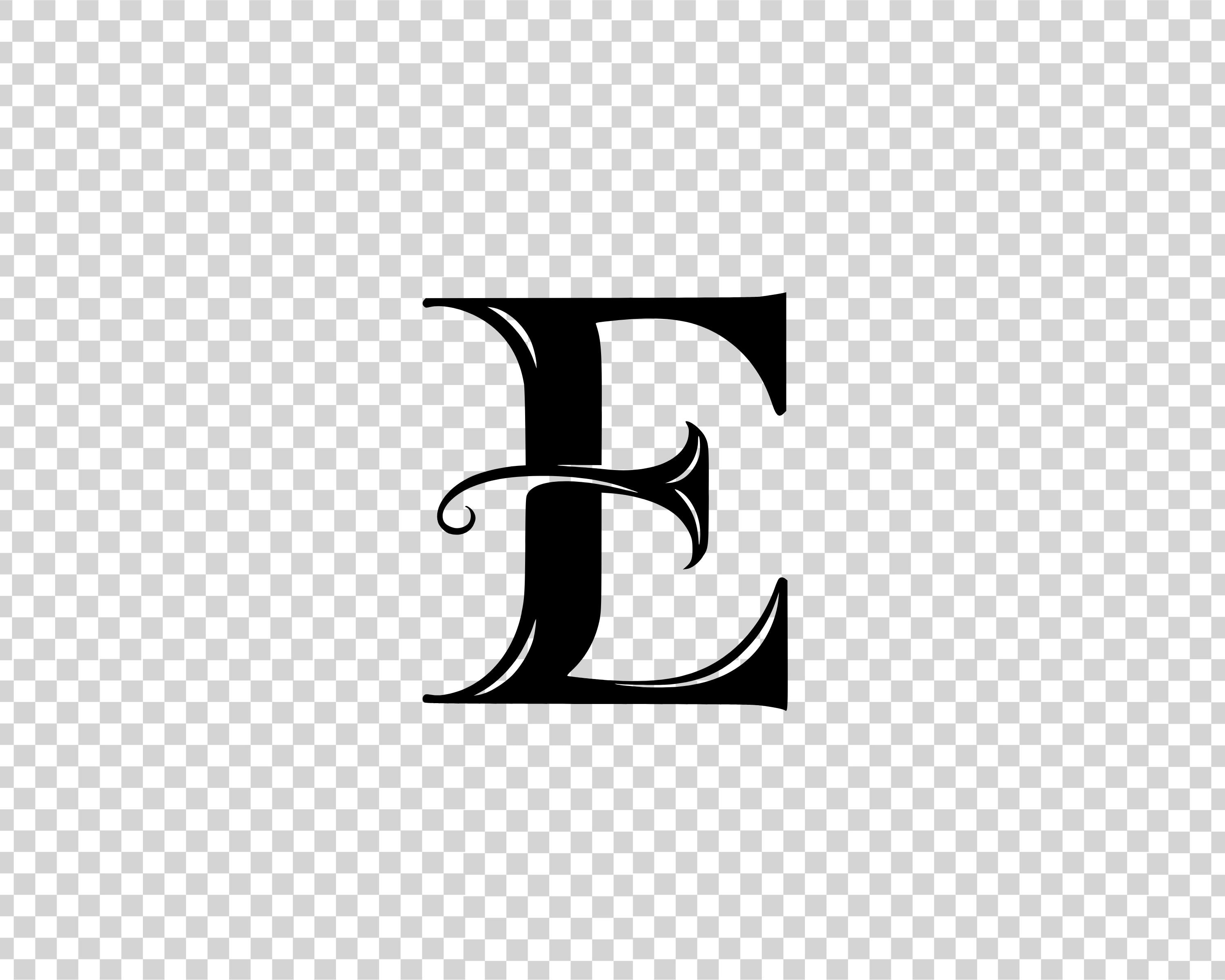 アルファベット文字 E、SVG、PNG インスタントダウンロード