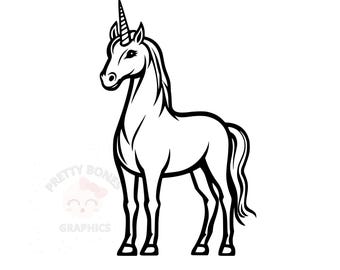 Einhorn Clipart, SVG, PNG, EPS, Dxf, Sofort-Download-Datei, digitales Design zum Basteln, druckbare Kunst, Vektor-Clipart