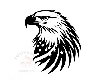 Amerikanischer Vaterländischer Adler, SVG, PNG, EPS, Dxf, Pdf Sofort-Download-Dateien, digitales Design zum Basteln, Vektor-Clipart