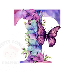 Clipart roxo da letra T, arquivo de download instantâneo PNG, design digital da letra T do alfabeto para elaboração