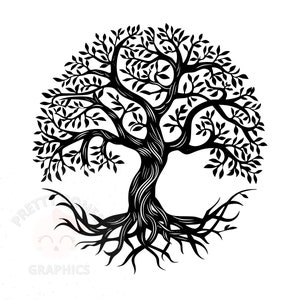 Bundle de vecteur d'arbre de vie, 5 fichiers SVG, PNG à téléchargement immédiat, conception numérique pour l'artisanat