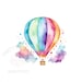 Watercolor Hot Air Balloon, PNG Instant Download Clipart, Digital ...