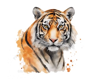 Tiger Clipart, PNG direktnedladdningsfil, digital design för hantverk, kortkonst