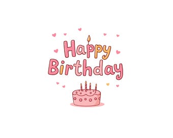 Happy Birthday SVG, PNG Instant Download File, Digital Design For Crafting, Printable Art