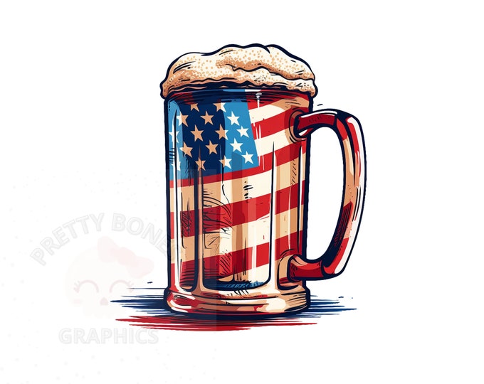 Beer Mug American Flag Png, Psd, Eps, Jpg, Pdf Svg USA Clipart, Alcohol ...