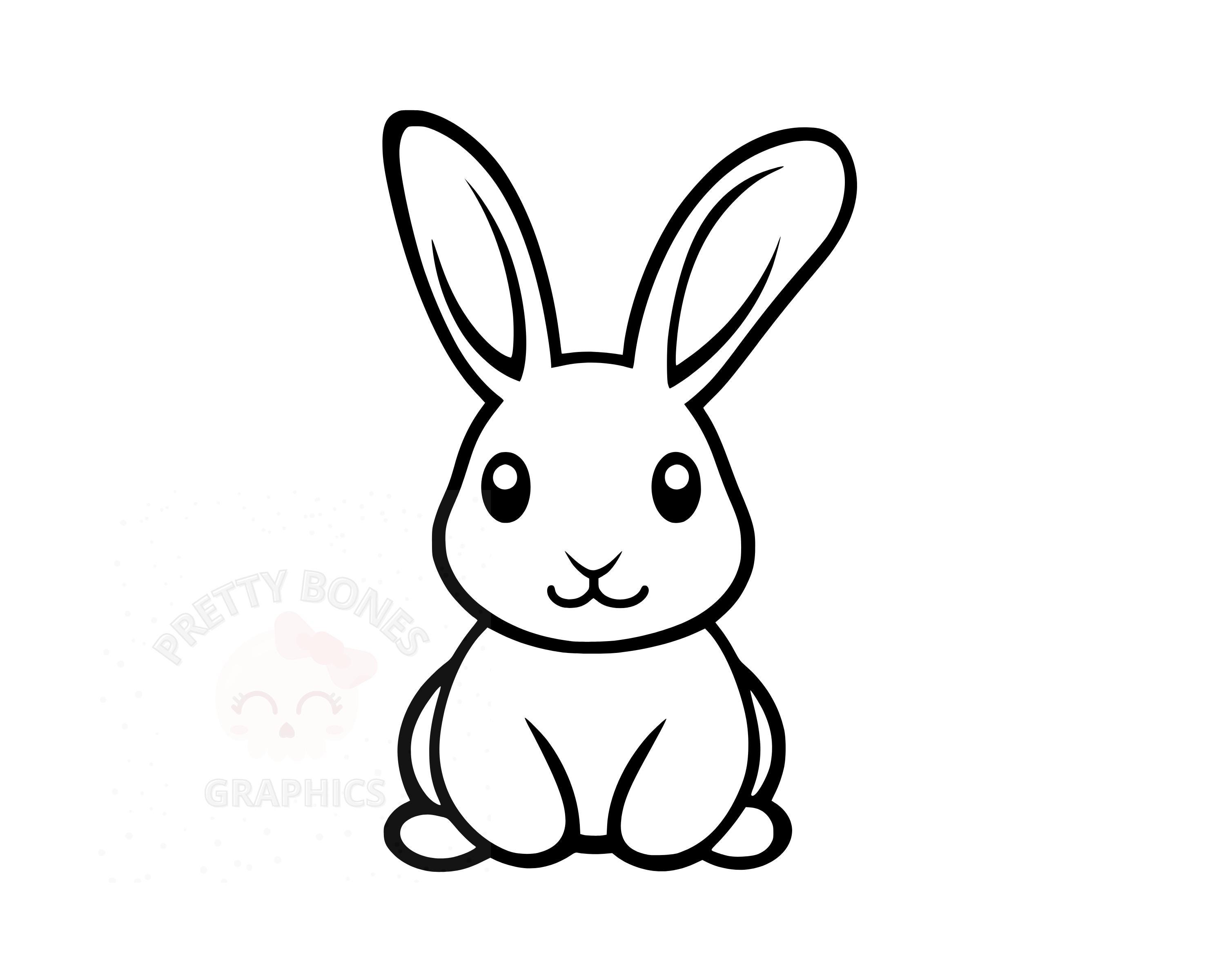 Bunny Clipart, SVG, PNG Instant Download File, Digital Design For Crafting, Printable Art