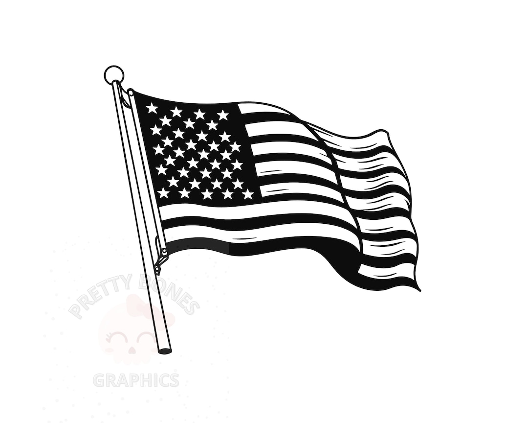 American Flag Clipart, SVG, PNG Instant Download File, Digital Design