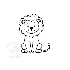 Lion Line Art SVG, PNG, EPS, Dxf Instant Download-bestanden, Lion Vector Clipart, Digitale Afdrukbare kunst