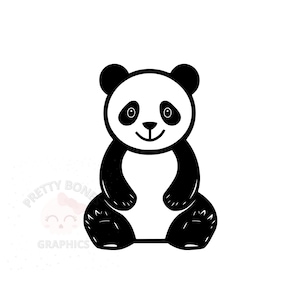 Clipart de Urso Panda, SVG, Arquivo PNG para Download Instantâneo, Design Digital para Artesanato, Arte para Impressão, Clipart Vetorial