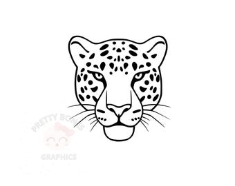 Leopard Porträt Clipart, SVG, PNG, EPS, Dxf Sofort-Download-Dateien, digitales Design zum Basteln, Vektorgrafik