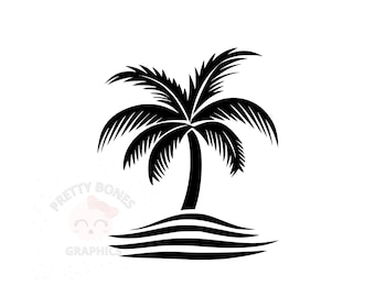 Palm Tree Clipart, SVG, PNG Instant Download File, Digital Design For Crafting, Printable Art, Vector Clipart