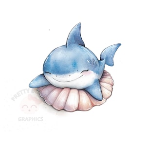 Baby Shark Clipart, PNG Instant Download File, Digital Design For Crafting, Printable Art