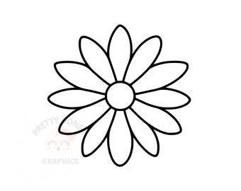 Gänseblümchen Blume SVG, PNG, EPS, Dxf, Sofort-Download-Dateien, Vektor Clipart, Gänseblümchen Blume Symbol druckbare Kunst