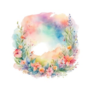Watercolor Spring Flowers, PNG Clipart, Instant Download File, Printable Art, Floral Clipart