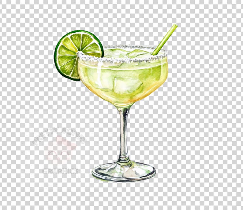 May include: A green margarita cocktail in a glass with a salted rim, garnished with a lime wedge and a straw.